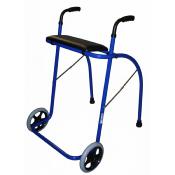 Déambulateur à roues avec siège confort XL 150 kg.
